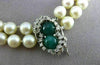 ANTIQUE DIAMOND & EMERALD 14K WHITE GOLD DOUBLE STRAND AAA PEARL NECKLACE #22637