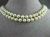 ANTIQUE DIAMOND & EMERALD 14K WHITE GOLD DOUBLE STRAND AAA PEARL NECKLACE #22637