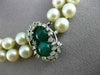 ANTIQUE DIAMOND & EMERALD 14K WHITE GOLD DOUBLE STRAND AAA PEARL NECKLACE #22637