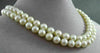 ANTIQUE DIAMOND & EMERALD 14K WHITE GOLD DOUBLE STRAND AAA PEARL NECKLACE #22637