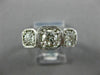 ANTIQUE LARGE ART DECO 1.25CT DIAMOND PLATINUM 3 STONE FILIGREE ANNIVERSARY RING