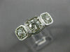 ANTIQUE LARGE ART DECO 1.25CT DIAMOND PLATINUM 3 STONE FILIGREE ANNIVERSARY RING