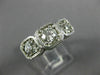 ANTIQUE LARGE ART DECO 1.25CT DIAMOND PLATINUM 3 STONE FILIGREE ANNIVERSARY RING