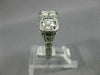 ANTIQUE LARGE ART DECO 1.25CT DIAMOND PLATINUM 3 STONE FILIGREE ANNIVERSARY RING