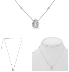 .33CT DIAMOND 14KT WHITE GOLD ROUND CLASSIC BY THE YARD ADJUSTABLE LOVE NECKLACE