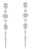 ESTATE .59CT DIAMOND 14K WHITE GOLD CLUSTER HEXAGON BY THE YARD HANGING EARRINGS