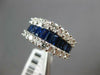 WIDE 2.44CT DIAMOND & AAA SAPPHIRE 18K WHITE GOLD 3D GRADUATING ANNIVERSARY RING