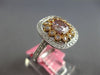 LARGE GIA 1.98CT WHITE PINK & PURPLE DIAMOND 18KT WHITE & ROSE GOLD SQUARE RING