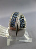 LARGE 2.22CT DIAMOND & AAA SAPPHIRE 14K WHITE GOLD 3D MULTI ROW CRISS CROSS RING