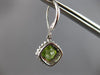 1.92CT DIAMOND & AAA PERIDOT 14KT WHITE GOLD SQUARE LEVERBACK HANGING EARRINGS