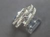 ESTATE .60CT DIAMOND 14KT WHITE GOLD 3D CLASSIC THREE ROW CRISS CROSS LOVE RING