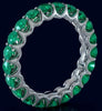 3.10CT AAA EMERALD 14K WHITE GOLD 3D CLASSIC SHARED PRONG ETERNITY FUN LOVE RING