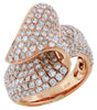 ESTATE LARGE 3.30CT DIAMOND 14KT ROSE GOLD 3D CLASSIC GEOMETRICAL PAVE FUN RING