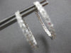 ESTATE 1CT DIAMOND 18K WHITE GOLD 3D ROUND INSIDE OUT OVAL HOOP HANGING EARRINGS