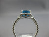 2.24CT DIAMOND & AAA BLUE TOPAZ 14KT WHITE GOLD SQUARE HALO ROPE DESIGN FUN RING
