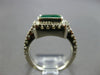 WIDE 3.0CT DIAMOND & AAA EMERALD 14KT WHITE GOLD 3D SQUARE HALO ENGAGEMENT RING