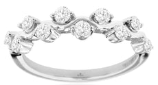 .50CT DIAMOND 14K WHITE GOLD CLASSIC MULTI WAVE ETOILE 10 STONE ANNIVERSARY RING