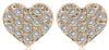 ESTATE .07CT DIAMOND 14KT YELLOW GOLD HEART SHAPE ROUND PAVE LOVE STUD EARRINGS
