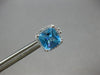ESTATE 4.02CT DIAMOND & AAA BLUE TOPAZ 14KT WHITE GOLD SQUARE HALO STUD EARRINGS