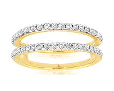 .50CT DIAMOND 14KT YELLOW GOLD 3D CLASSIC DOUBLE BAND SEMI ETERNITY INSERT RING