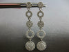 .74CT DIAMOND 14KT WHITE GOLD ROUND CIRCULAR JOURNEY CHANDELIER HANGING EARRINGS