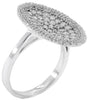 ESTATE 1.47CT DIAMOND 14KT WHITE GOLD 3D ROUND CLASSIC OVAL PAVE FUN RING