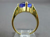 LARGE 3.30CT DIAMOND & AAA TANZANITE 18KT YELLOW GOLD TRILLION CROWN RING #27547