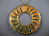 ESTATE LARGE .66CT DIAMOND 14KT YELLOW GOLD 3D ROUND SUNBURST FLOATING PENDANT