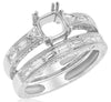 .65CT DIAMOND 18KT WHITE GOLD 3D SQUARE SEMI MOUNT ENGAGEMENT WEDDING RING SET