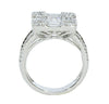 LARGE 2.09CT DIAMOND 18KT WHITE GOLD 3D ROUND & BAGUETTE SQUARE ANNIVERSARY RING