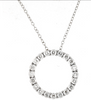 .16CT DIAMOND 14KT WHITE GOLD 3D CLASSIC ROUND CIRCLE OF LIFE FLOATING PENDANT