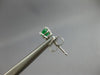 ESTATE .60CT AAA EMERALD 14KT WHITE GOLD 3D ROUND 4 PRONG STUD EARRINGS #27749