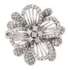 ESTATE .52CT DIAMOND 14KT WHITE GOLD 3D CLASSIC FLOWER FUN LOVE RING