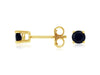 ESTATE .70CT AAA SAPPHIRE 14K YELLOW GOLD 3D CLASSIC ROUND 4 PRONG STUD EARRINGS