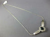 ESTATE 1.64CT DIAMOND & AAA SAPPHIRE 14KT WHITE GOLD OVAL V SHAPE LOVE NECKLACE