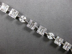 4.22CT DIAMOND 18KT WHITE GOLD ROUND BAGUETTE & MARQUISE SQUARE TENNIS BRACELET