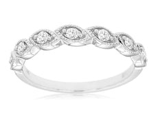 .22CT DIAMOND 14K WHITE GOLD 3D MARQUISE SHAPE FILIGREE DIAGONAL MULTI LEAF RING