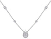 .67CT DIAMOND 14K WHITE GOLD CLASSIC CLUSTER TEAR DROP BY THE YARD LOVE NECKLACE