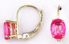ESTATE 1.9CT AAA PINK SAPPHIRE 14KT YELLOW GOLD 3D LEVERBACK HANGING EARRINGS