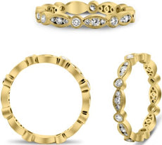 .47CT DIAMOND 14K YELLOW GOLD ROUND FILIGREE MULTI LEAF WEDDING ANNIVERSARY RING
