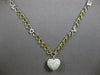 ESTATE 1.61CT DIAMOND 18KT 2 TONE GOLD HEART LOVE BY THE YARD LOVE FUN NECKLACE