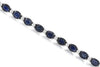 8CT DIAMOND & AAA SAPPHIRE 14KT WHITE GOLD OVAL & ROUND ETERNITY TENNIS BRACELET