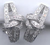 ESTATE .48CT DIAMOND 14KT WHITE GOLD CLASSIC LOVE KNOT CLIP ON HANGING EARRINGS