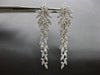 EXTRA LARGE 2.68CT DIAMOND 18KT WHITE GOLD 3D ROUND MULTI LEAF HANGING EARRINGS