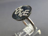 ESTATE LARGE 1.41CT DIAMOND & AAA SAPPHIRE 14KT WHITE GOLD 3D CIRCULAR LOVE RING