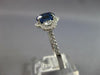 2.2CT DIAMOND & AAA SAPPHIRE 18K WHITE GOLD 3D OVAL 3 STONE HALO ENGAGEMENT RING