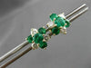 ESTATE 2.0CT DIAMOND & EMERALD 14KT YELLOW GOLD 3D FLOWER CLUSTER EARRINGS 24555