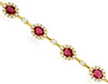 3.85CT DIAMOND & AAA RUBY 14KT YELLOW GOLD 3D OVAL & ROUND BY THE YARD BRACELET