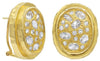 2.72CT DIAMOND & CRYSTAL 14KT YELLOW GOLD 3D MULTI SHAPE ETOILE CLIP ON EARRINGS