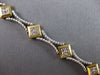 ESTATE LONG .85CT DIAMOND 14KT 2 TONE GOLD ROUND SQUARE XO LOVE TENNIS BRACELET